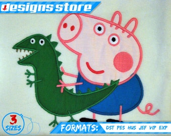 GEORGE PIG APPLIQUE Machine Embroidery Design Pattern Peppa Pig Characters