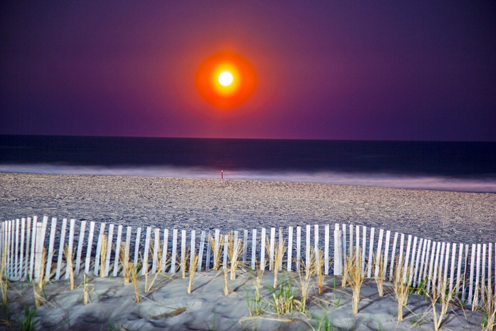 Sunset on Ocean City NJ Beach Canvas Art 20x27