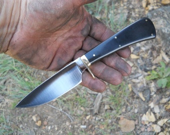 Craig Barr hand forged Knife from o-1 steel hand stitched leather sheath