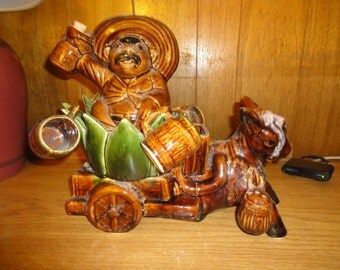 Vintage Salt and Pepper Shaker and Cup Set