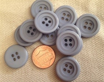 Lot of 12 Dusty Blue Tiered Front Plastic Buttons 3/4" 19mm # 7103