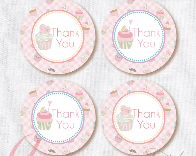 Thank You Favor Tags . Cupcake tags. Printable tag. Cupcake printables. INSTANT DOWNLOAD