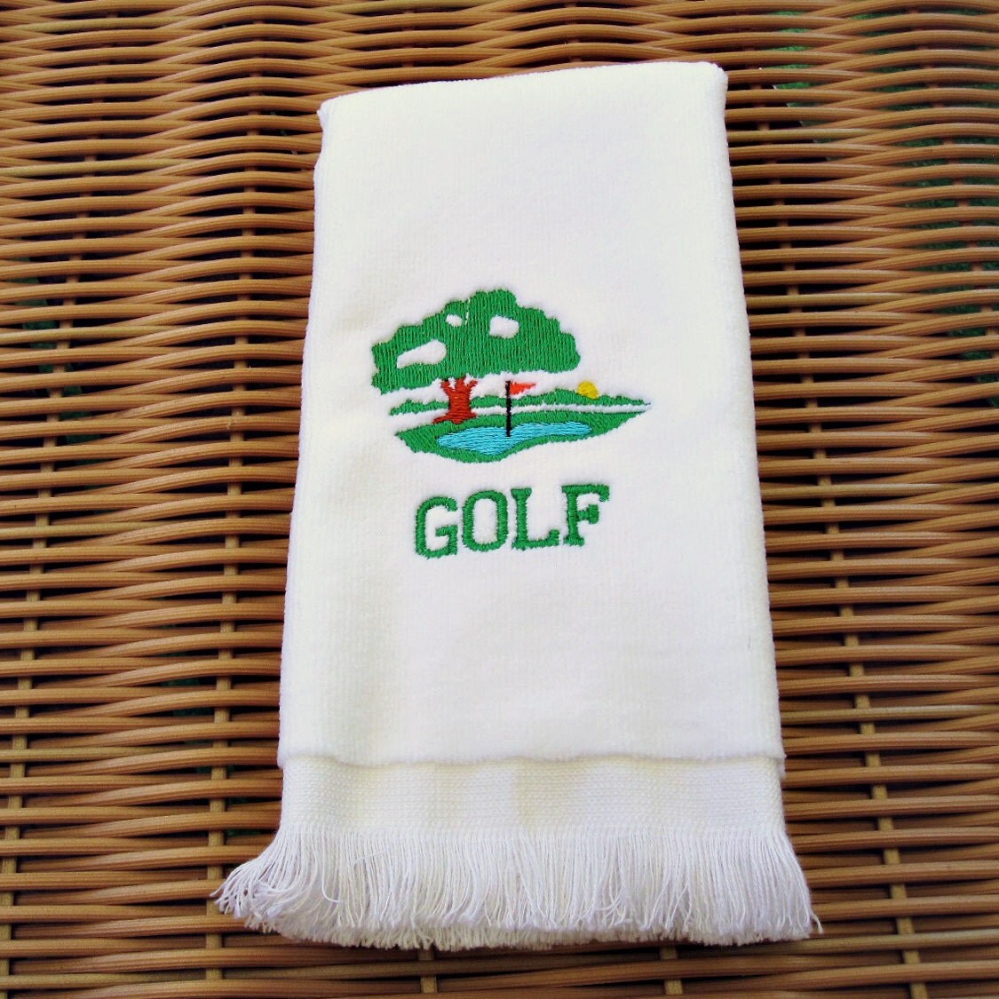 Golf Fingertip Guest Towel Embroidered Handmade