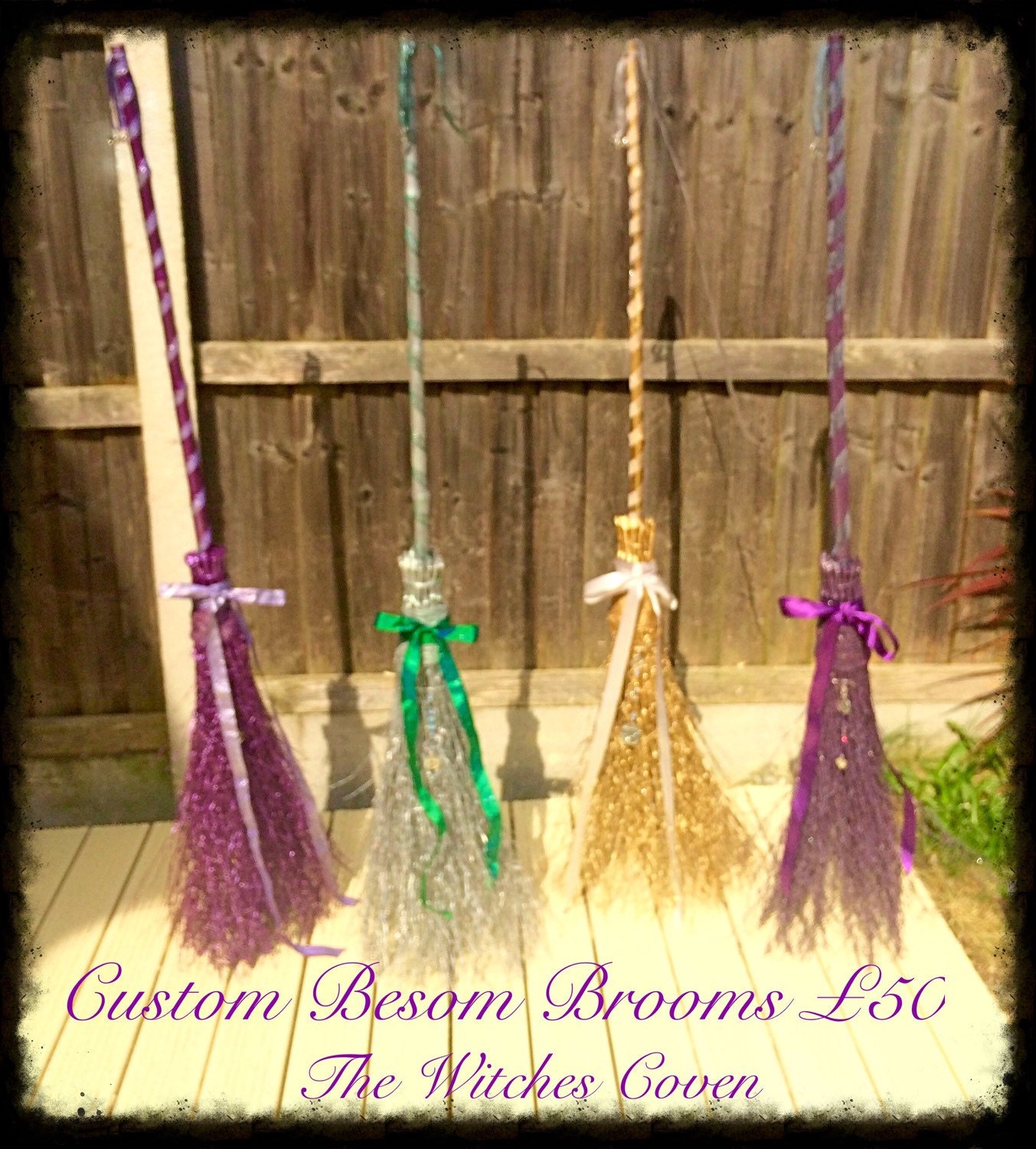 Handmade decorated Besom broom cleansed by TheWitchesCovenJewel
