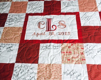 Custom Made Wedding Guest Book Quilt for your guests to sign