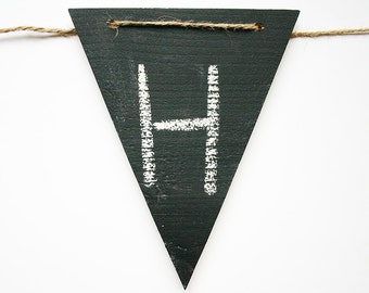 Blackboard banner - chalkboard banner - set of five flags