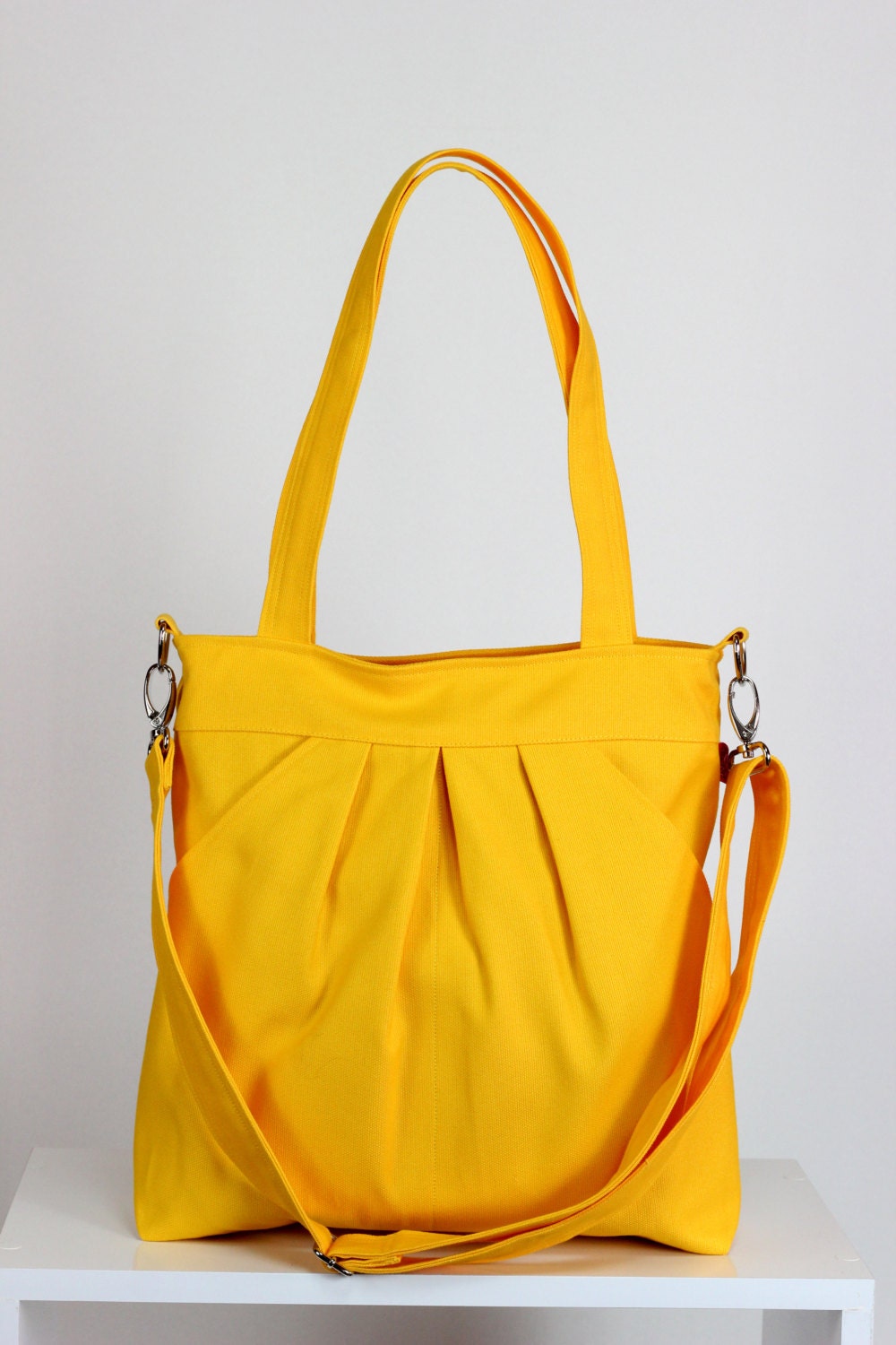 Yellow Large Bag Pleated Different Colors Available Two Big