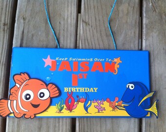 Finding Dory Birthday Door Sign, Finding Nemo Party Decorations.