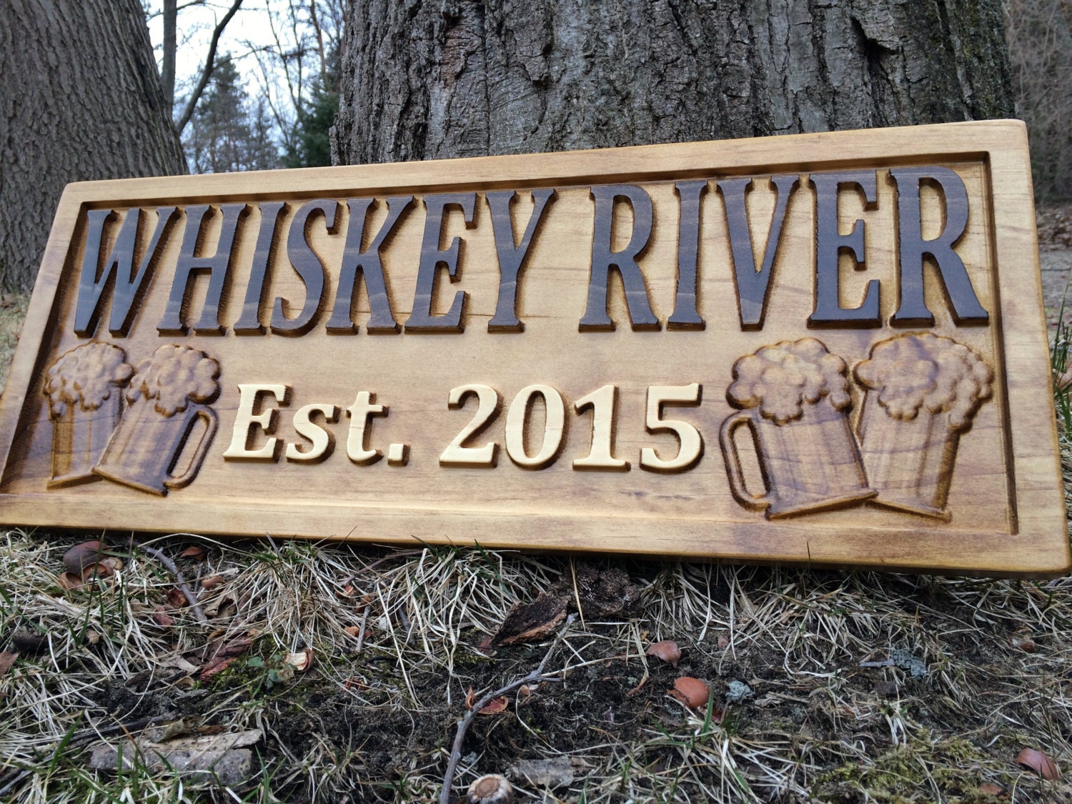 Personalized Bar Sign Carved Wood Sign Custom Wood Sign