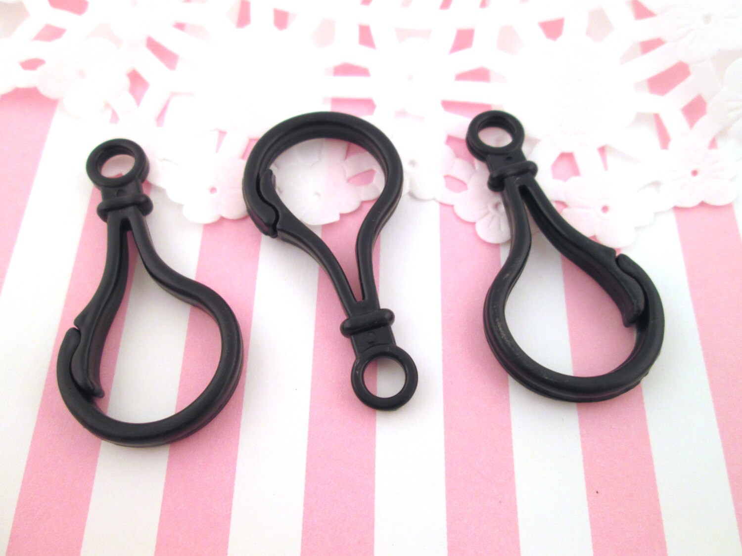 Black Plastic Key Chain Holders Clasps 845