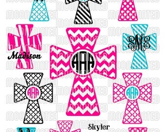 Christian Cross SVG Cut Files - Monogram Frames for Vinyl Cutters, Screen Printing, Silhouette, Die Cut Machines, & More