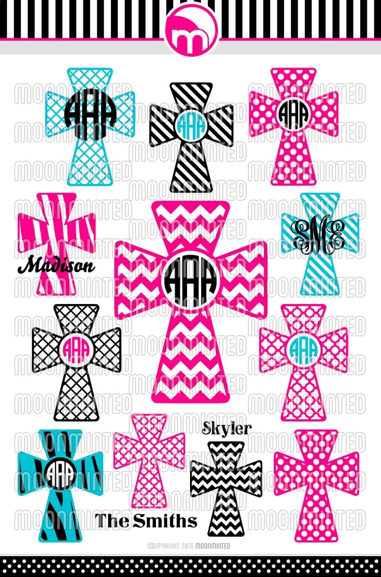 Download Christian Cross SVG Cut Files Monogram Frames for by MoonMinted