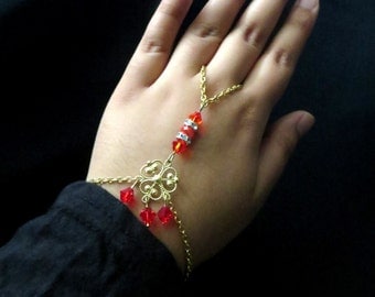 Swarovski Hand Chains / Slave Bracelets / Hand Harness / Ring Chains / Eid / Eid Gifts ~ Assorted Colors ~ The Crystal Collection