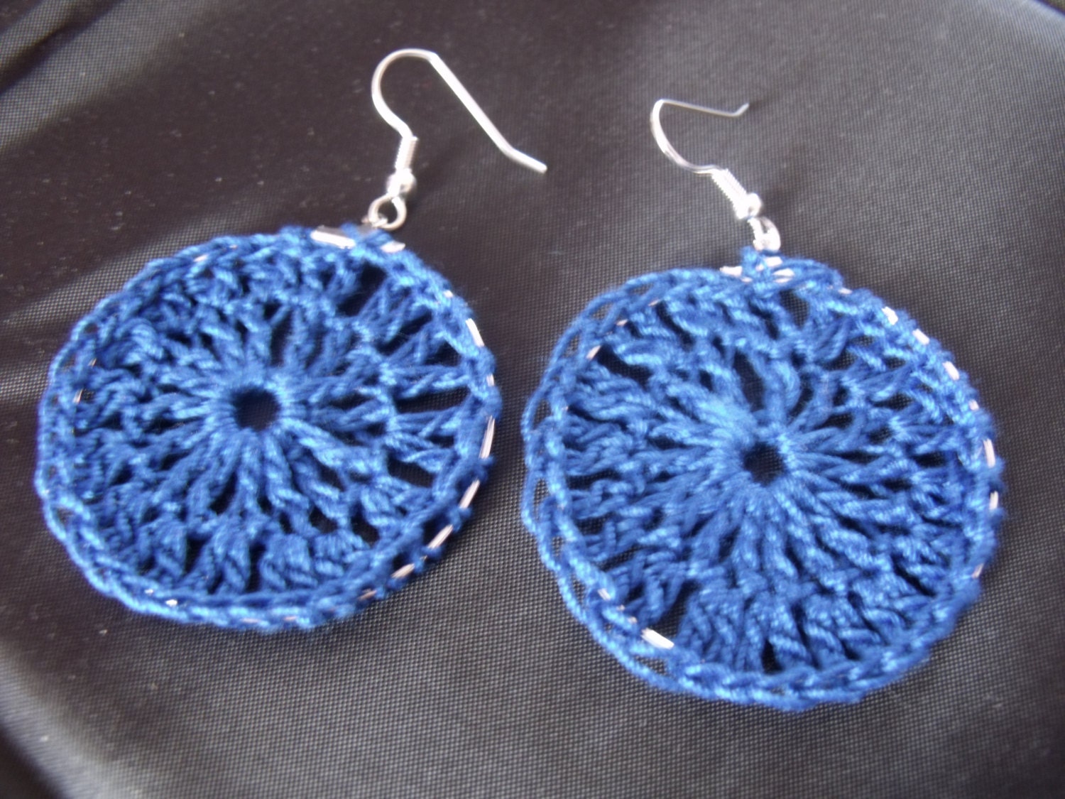 crochet lace hoop earrings