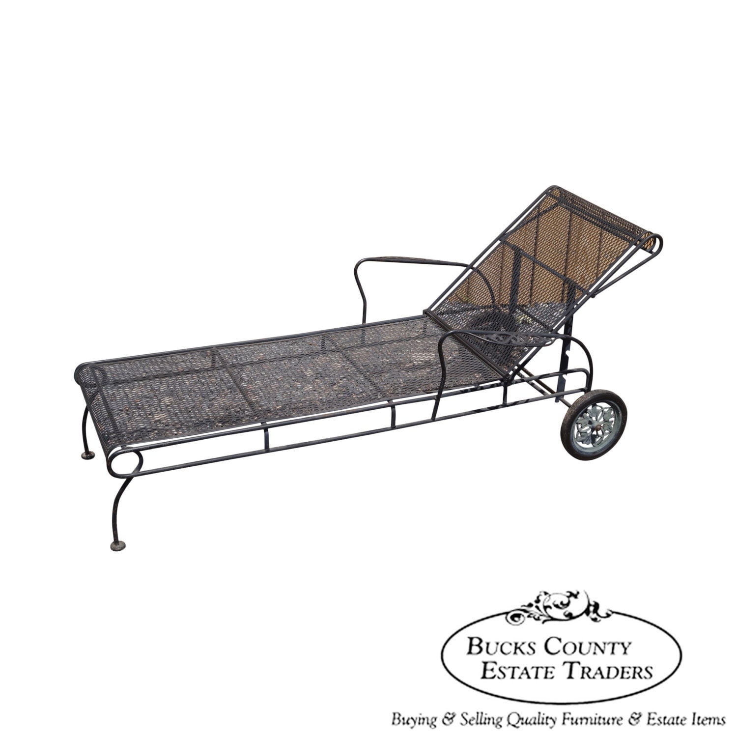 Vintage Expanded Metal Iron Patio Chaise Lounge Haute Juice