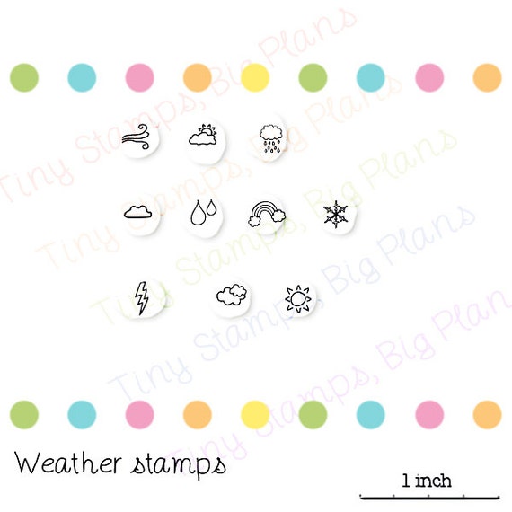 Planner stamps weather stamps