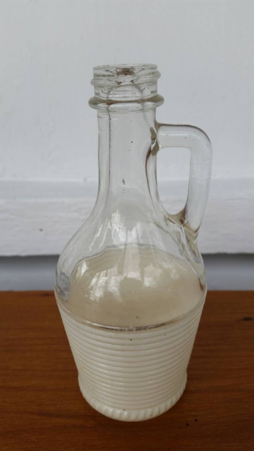 Vintage Glass Bottle with Handle by BackAtMamas on Etsy