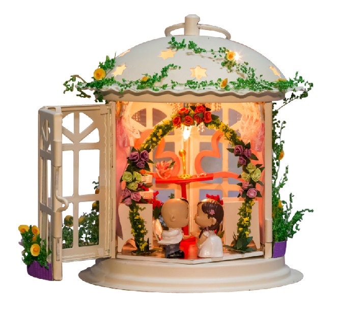 DIY Lantern Dollhouse Church Wedding Miniature Handcraft Kit