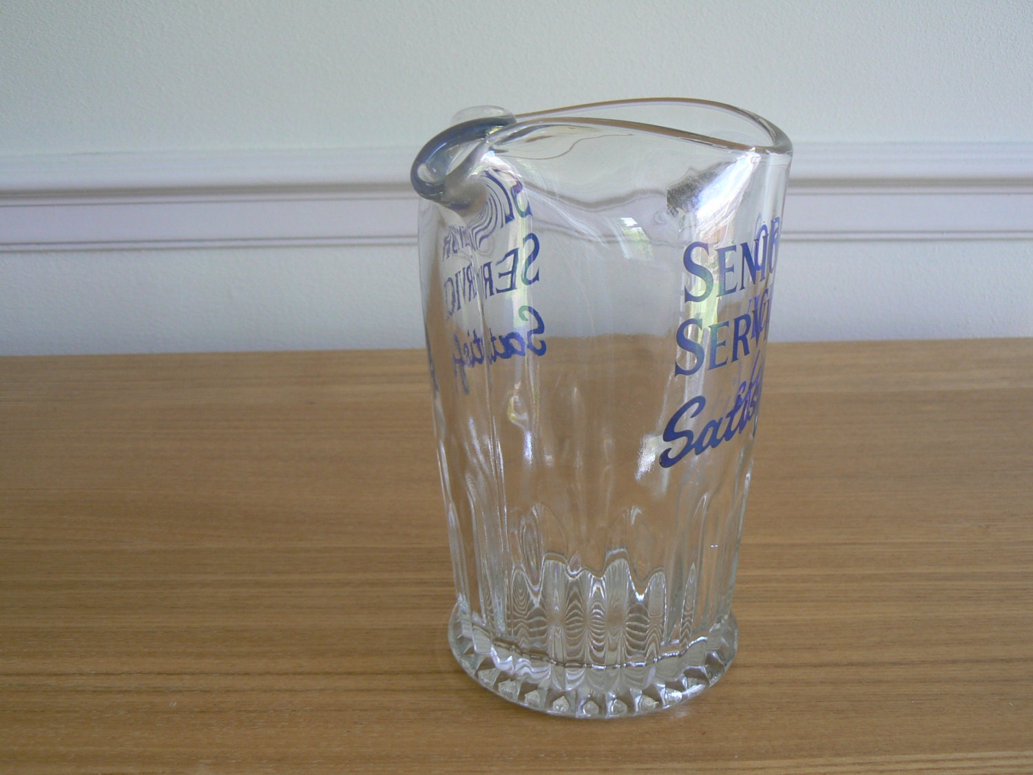 Senior Service Satisfy Bar Water Jug 1950's Heavy Glass