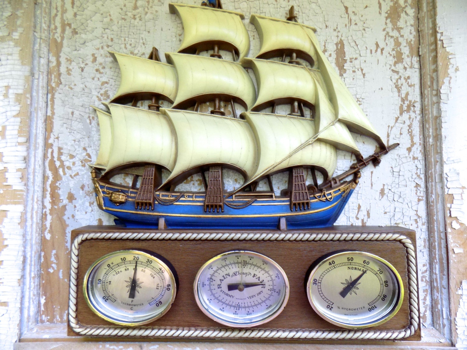 Vintage Nautical Weather Station Wall by sistersvintageattic