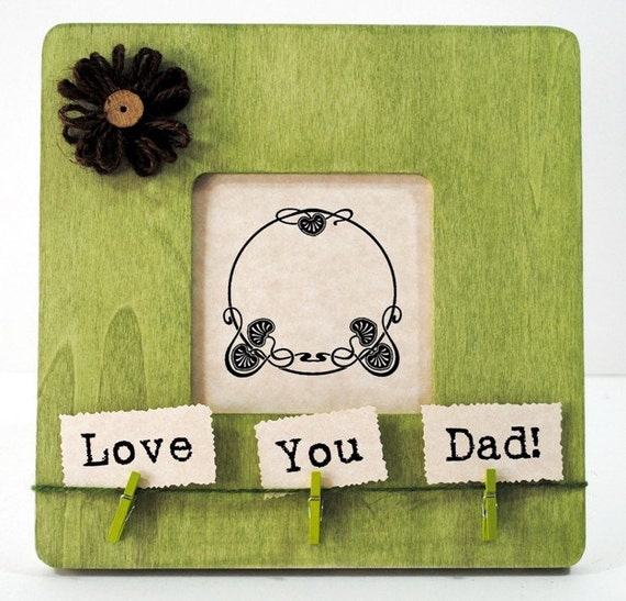 Love you dad Picture Frame Wood Photo by RusticCharmHomeDecor