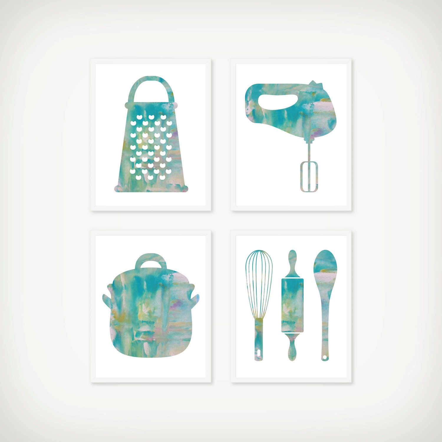 Kitchen Watercolor Art Print Set Kitchen Art Kitchen Decor