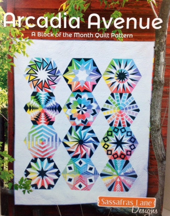 ARCADIA AVENUE Block of the Month Quilt Pattern 72 x