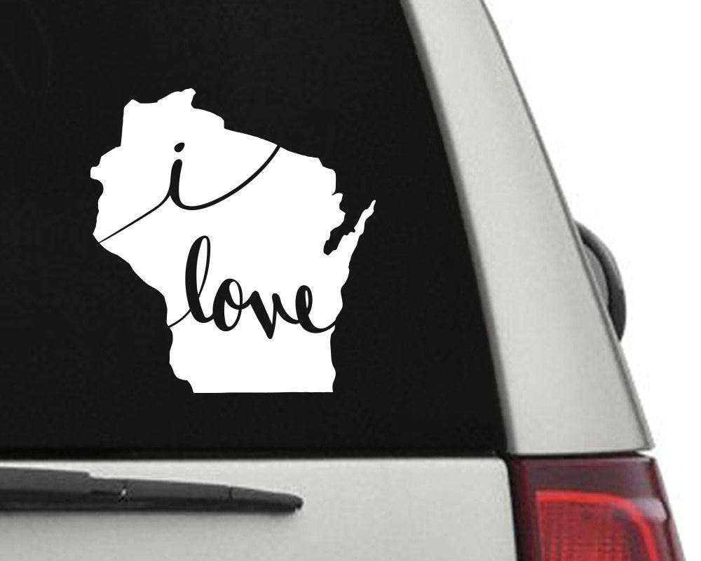 Wisconsin Vinyl Decal Sticker WI Wisconsin Decal for by Dandymark