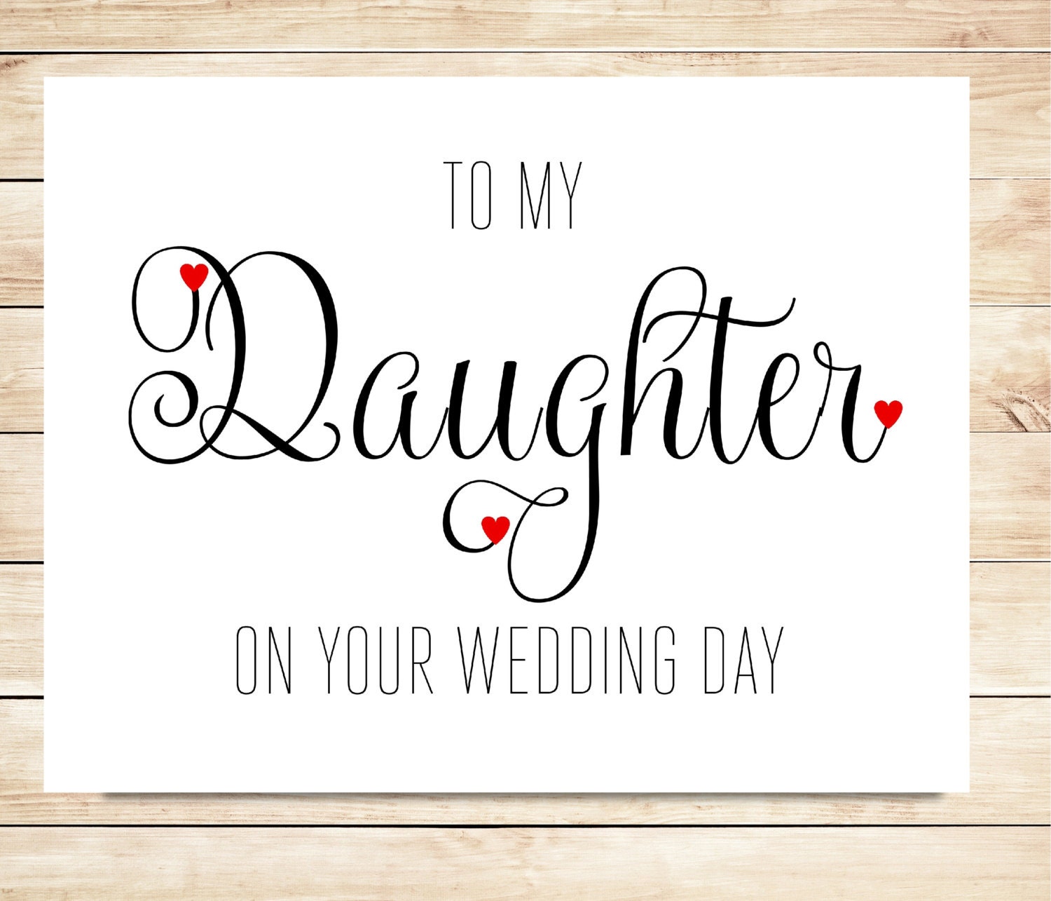 Printable Card for Daughter Card for Daughter on Wedding Day