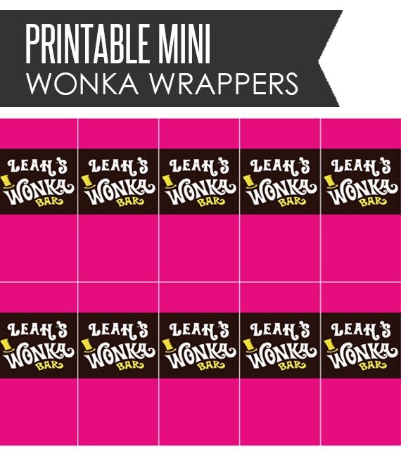 MINI Willy Wonka Bar Wrapper Customized Printable