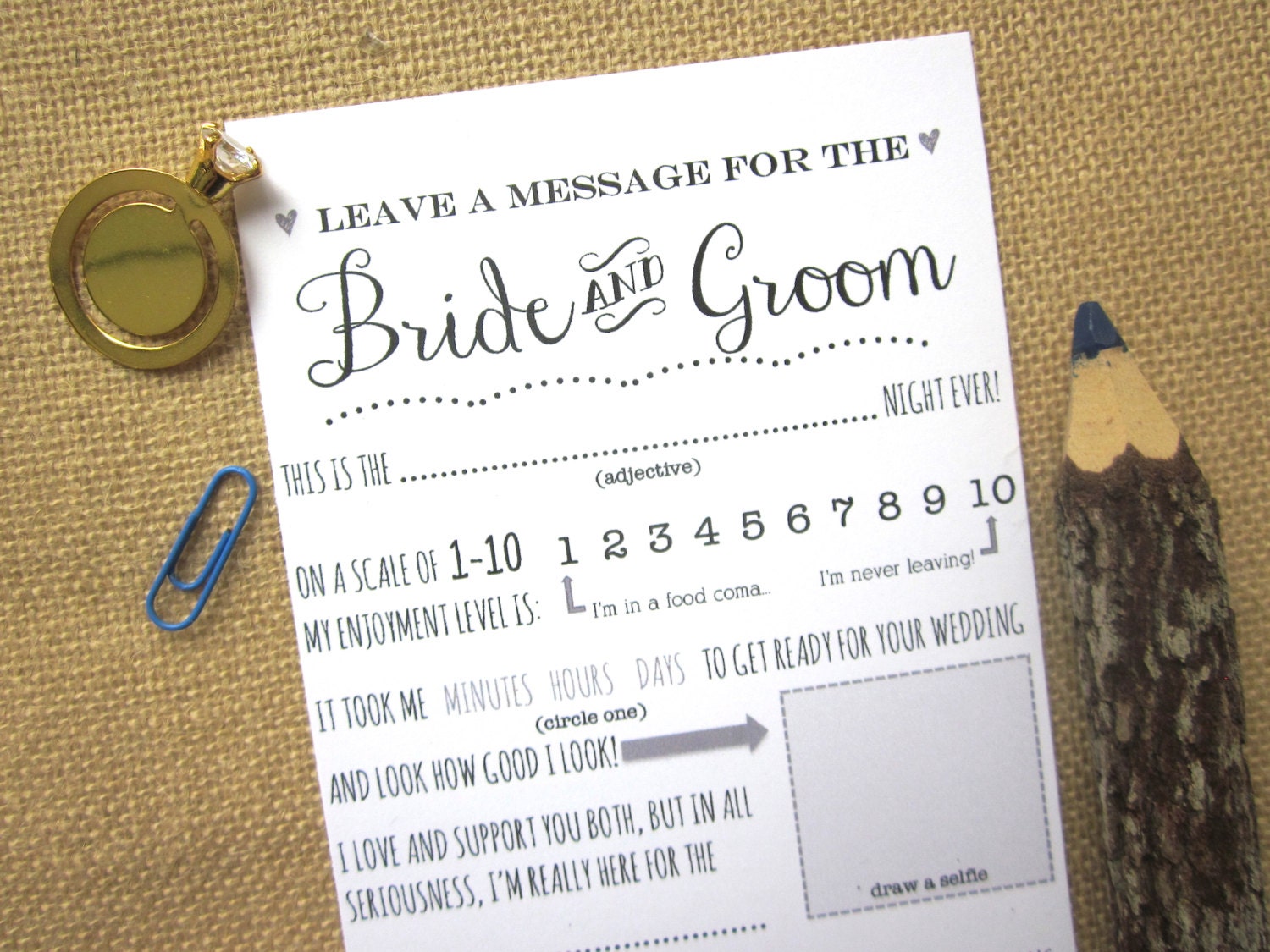 DIY Printable Wedding Advice Card for the Bride and Groom