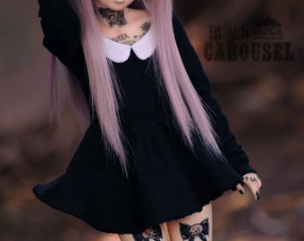 6 Color Options "Wednesday" Babydoll Dress - BJD 1/4 1/3 SD13 MSD Boy Girl Pastel Goth Grunge