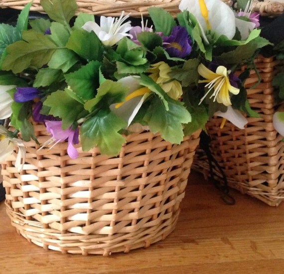 Wicker & Flower Bike Baskets by TychoAndMarie on Etsy