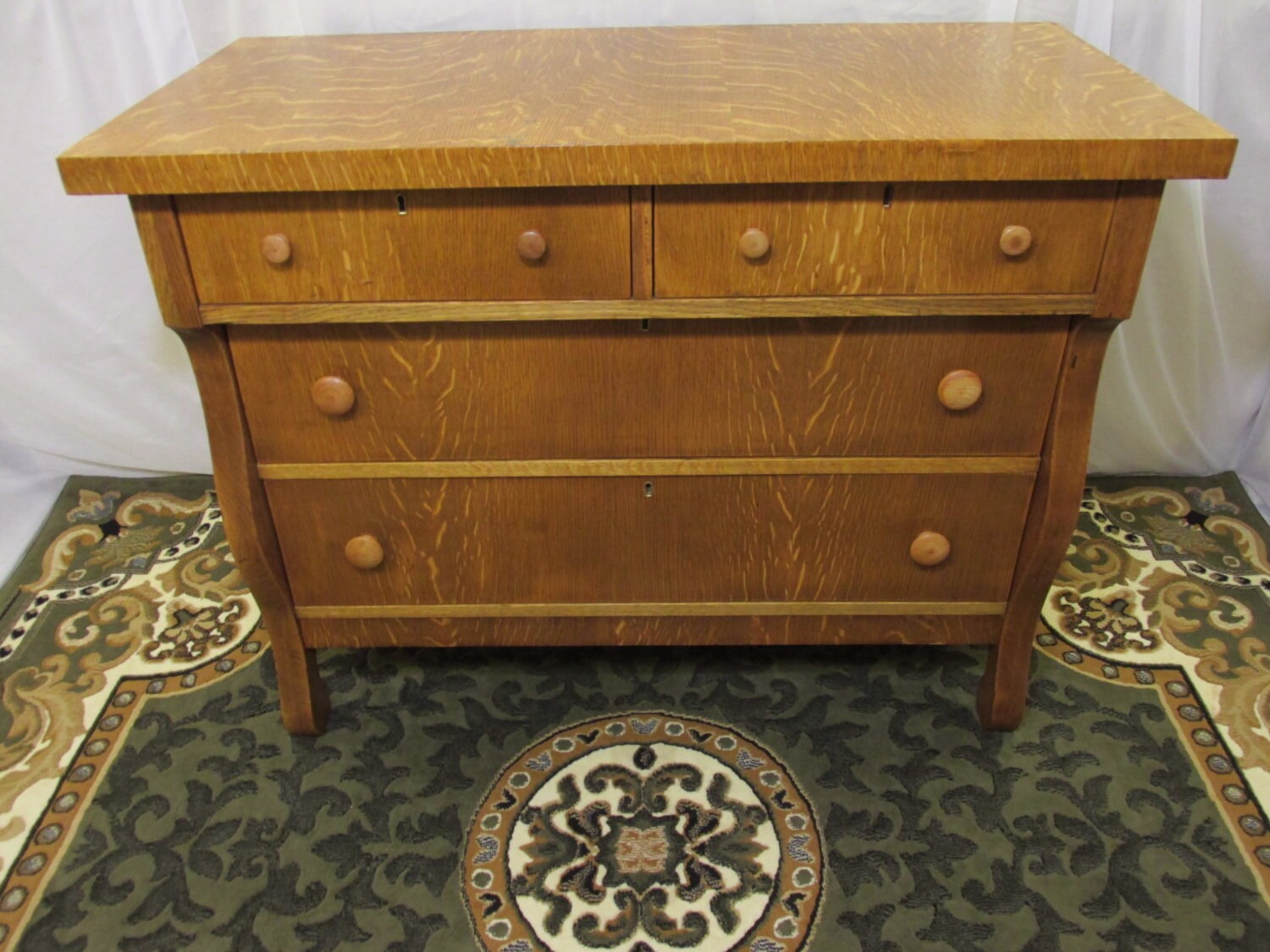 Restored Antique Tiger Oak Dresser