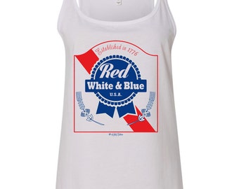 red white and blue women's shirts