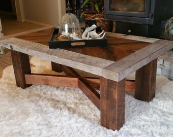 Reclaimed Wood Coffee Table- The Seattle Mid-town Classic- INCLUDES Free Shipping!