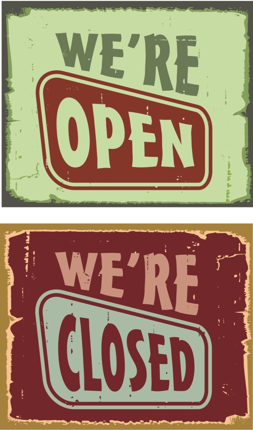 Vintage Open Closed Sign