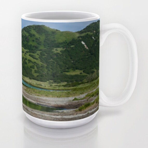 Nature Ceramic Mug Mountain Mug Large Mug by GriffingHomeDecor