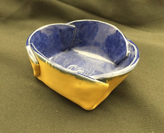 Ceramic Cat Bowl Cats Handmade Pottery Original Art