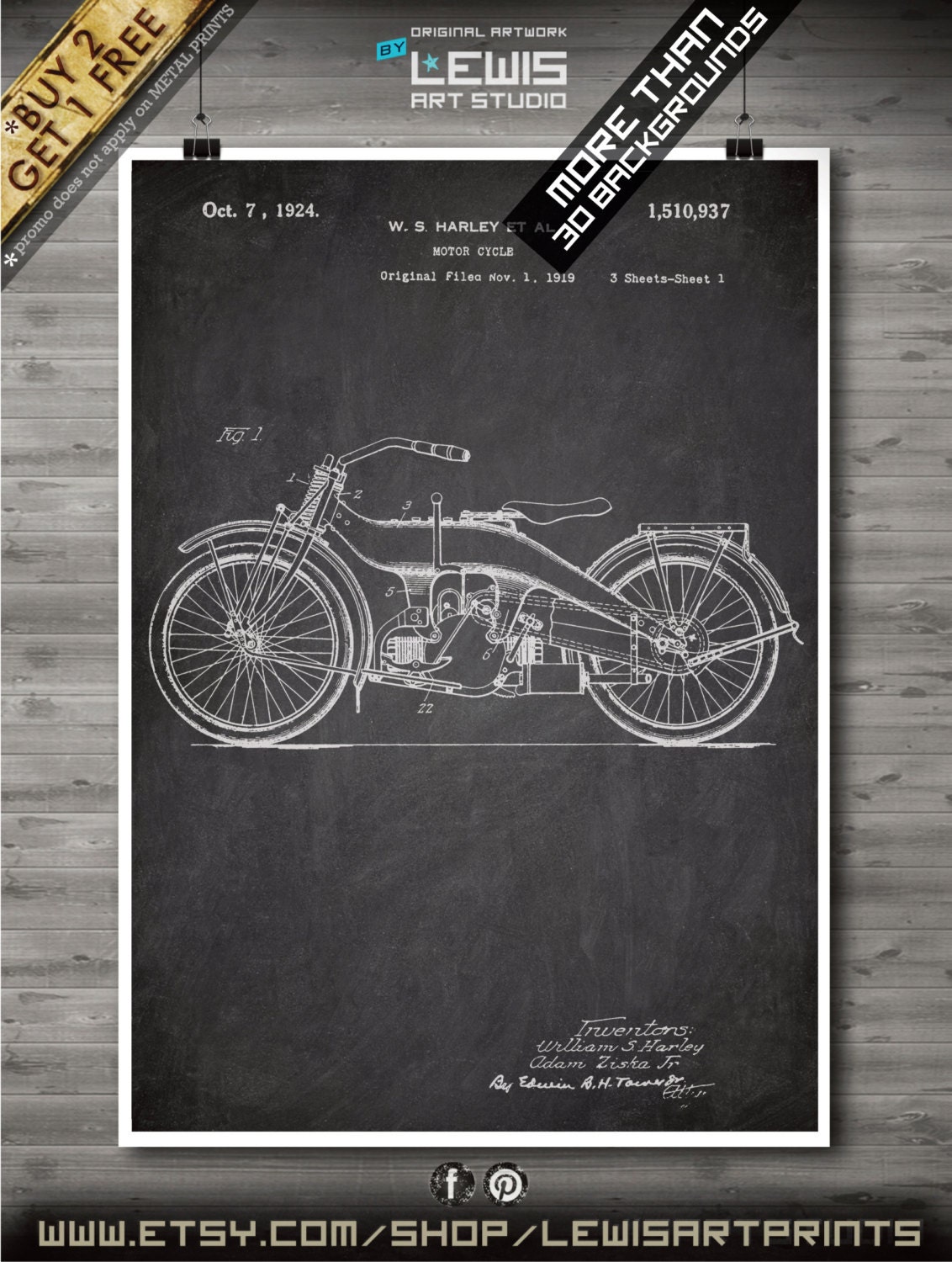 Harley Davidson poster Harley Davidson patent Harley