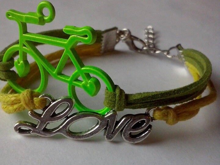 Bracelet bike loveneon bracelettriatlon braceletleather