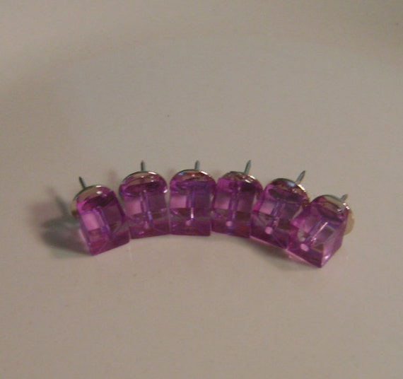 Decorative Push Pins Thumb Tacks Purple by hangingwiththegirls