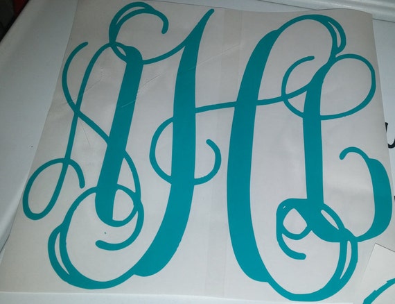 Girly Monogram Car Decal by DesignsBrianneWade on Etsy