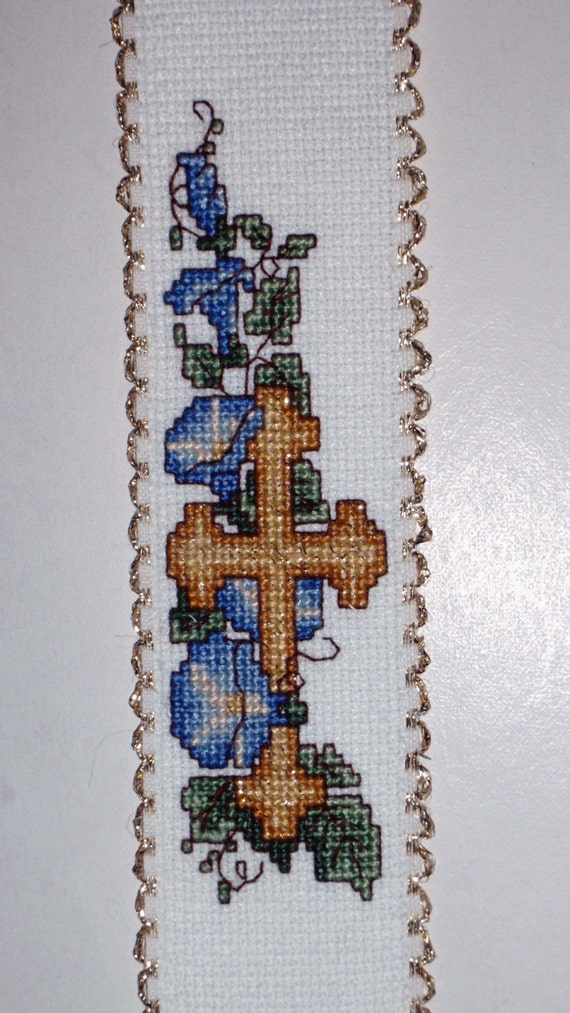 Christian Cross Bookmark in Cross Stitch