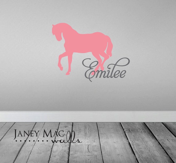Horse Wall Decal with Name Vinyl Custom Children's Horse with Name