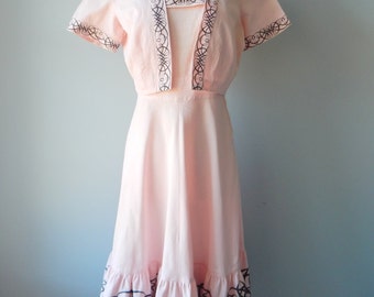 Spirograph dress | vintage 1950s dress • 50s sundress with bolero