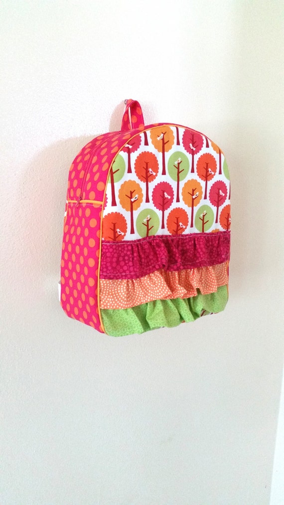 READY TO SHIP Toddler Backpack Summer Trees With AddOn