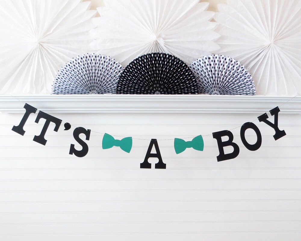 It's a Boy Banner 5 Inch Letters with Bow Ties Bowtie