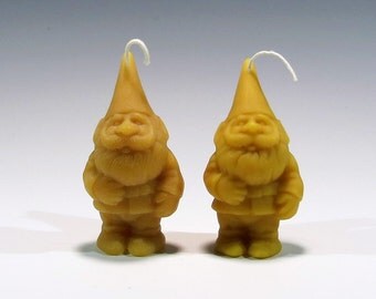 Beeswax Candle Gnome / Elf Candles, Garden Gnome Candle, Garden Elf Candle, Santa Candle