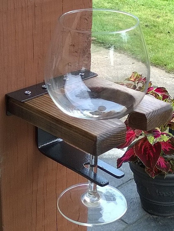 Outdoor Wine Holder/Wooden Wine Caddy/Wine Glass Holder/Wine